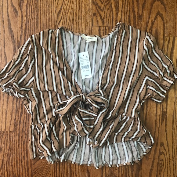 La Hearts Tops - NEW WITH TAGS LA Hearts Tie Front Babydoll Top